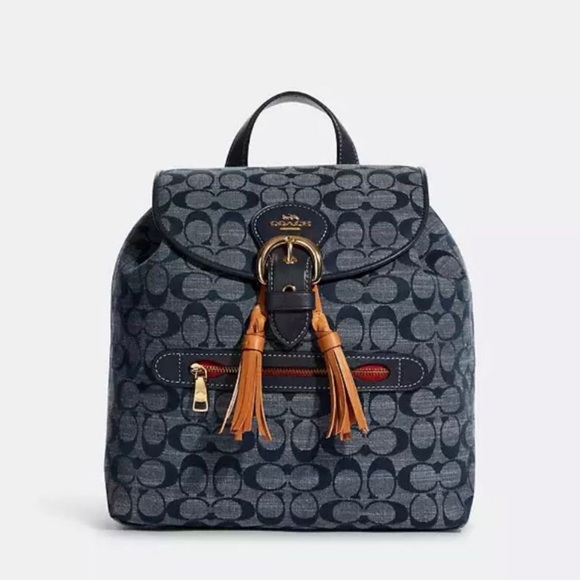 Coach Backpack In Signature Chambray - Picture 3 of 8